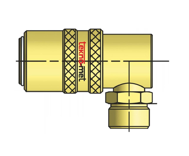 Rychlospojka s vnějším závitem, 90°
